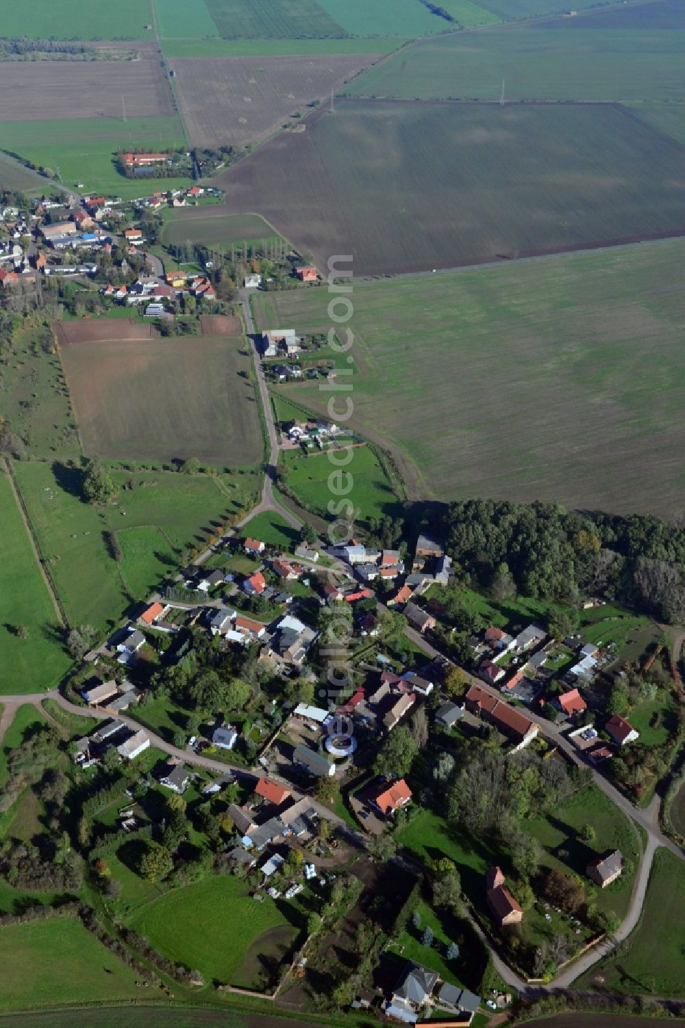 Aerial photograph Könnern OT Sieglitz - District view of Sieglitz in Koennern in the state Saxony-Anhalt