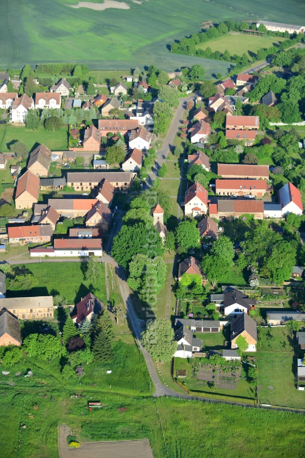 Vielitzsee from above - View of the Vielitz part in the borough of Vielitzsee in the state of Brandenburg. The borough is located in the Ostprignitz-Ruppin county district. Vielitz is located on the Southern shore of the lake