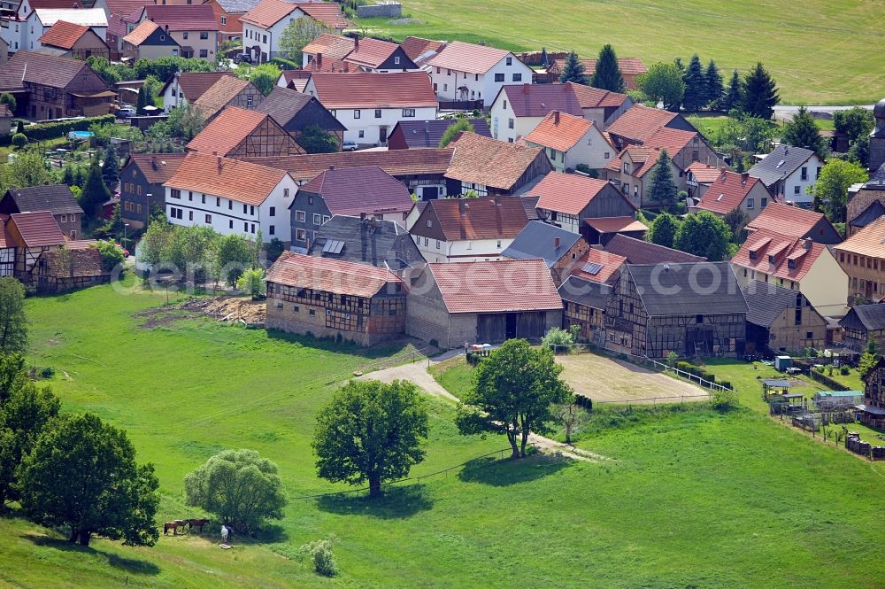 Wipfratal from above - Overview of Neuroda, a district of Wipfratal in Thuringia