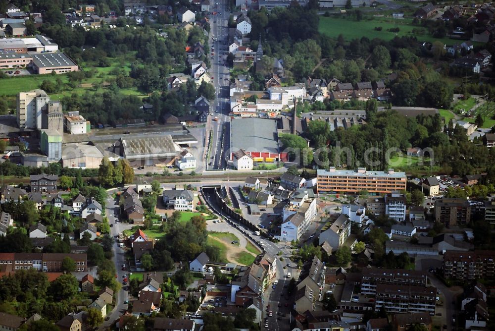 Aerial image Langenfeld - Districts Immigrath and Rath along the railway line in Langenfeld in the state of North Rhine-Westphalia