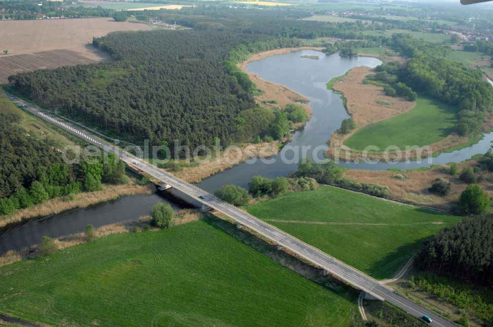 Aerial image BEESKOW - Blick auf die Ortsumfahrung der Bundesstrasse B 87 bei Beeskow. Landesbetrieb Straßenwesen Brandenburg (