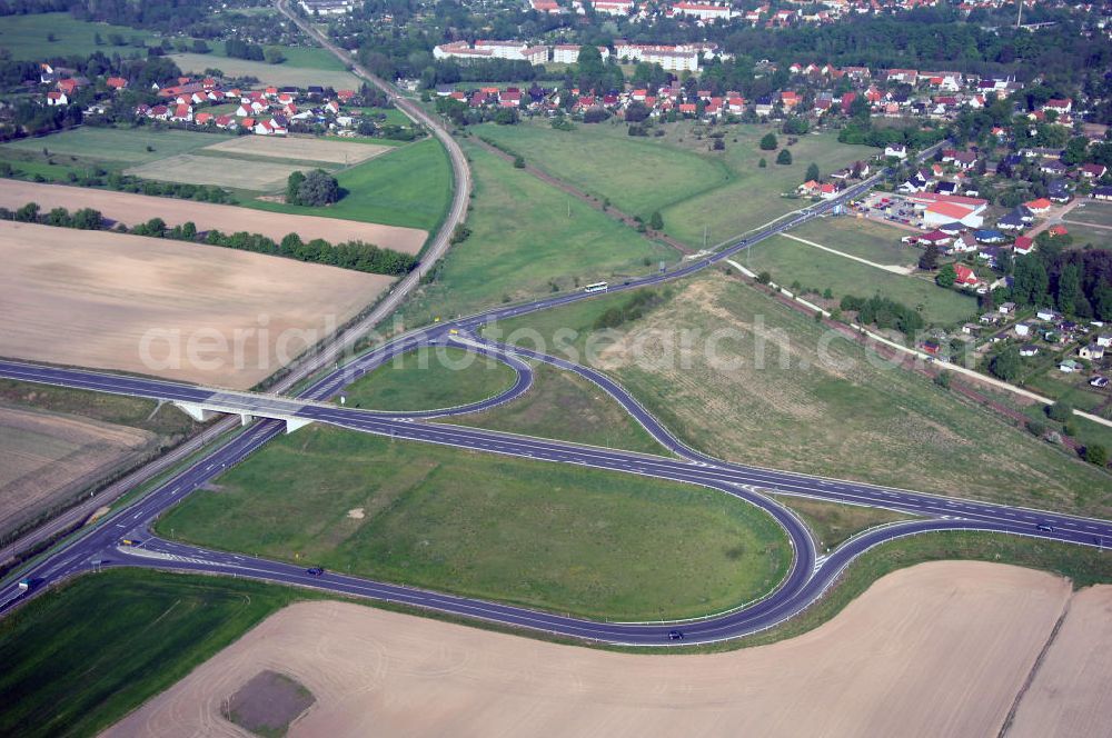 Aerial image BEESKOW - Blick auf die Ortsumfahrung der Bundesstrasse B 87 bei Beeskow. Landesbetrieb Straßenwesen Brandenburg (