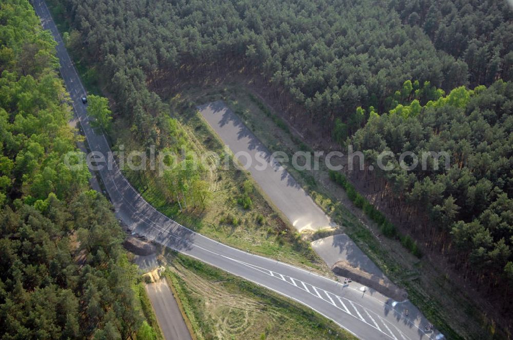 Aerial image BEESKOW - Blick auf die Ortsumfahrung der Bundesstrasse B 87 bei Beeskow. Landesbetrieb Straßenwesen Brandenburg (