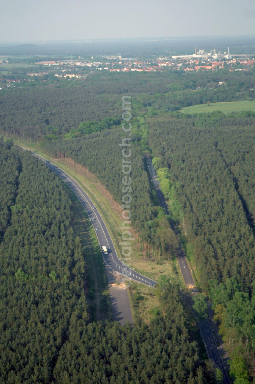 Aerial image BEESKOW - Blick auf die Ortsumfahrung der Bundesstrasse B 87 bei Beeskow. Landesbetrieb Straßenwesen Brandenburg (