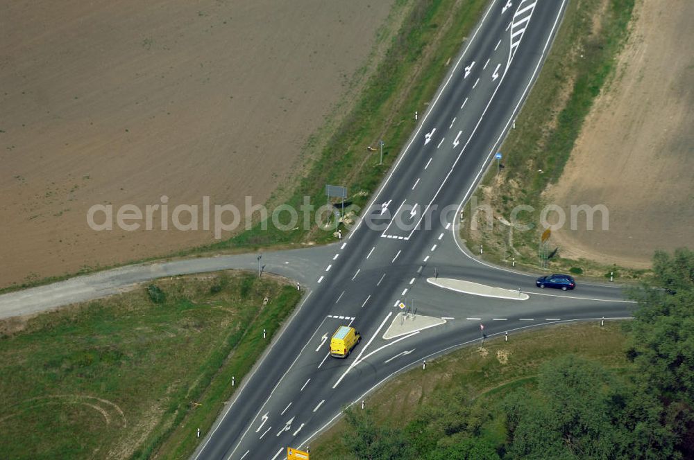 Aerial photograph KÜSTRIN - Blick auf die Ortsumfahrung der Bundesstrasse B 1 bei Küstrin bis zum Grenzübergang über die Oder. Landesbetrieb Straßenwesen Brandenburg (