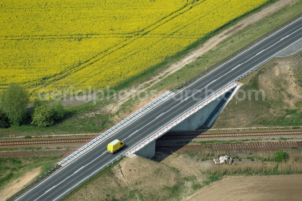 Aerial photograph KÜSTRIN - Blick auf die Ortsumfahrung der Bundesstrasse B 1 bei Küstrin bis zum Grenzübergang über die Oder. Landesbetrieb Straßenwesen Brandenburg (