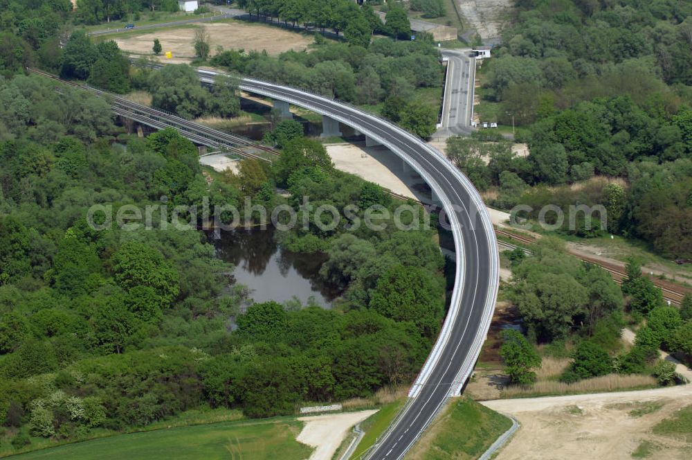 Aerial image KÜSTRIN - Blick auf die Ortsumfahrung der Bundesstrasse B 1 bei Küstrin bis zum Grenzübergang über die Oder. Landesbetrieb Straßenwesen Brandenburg (