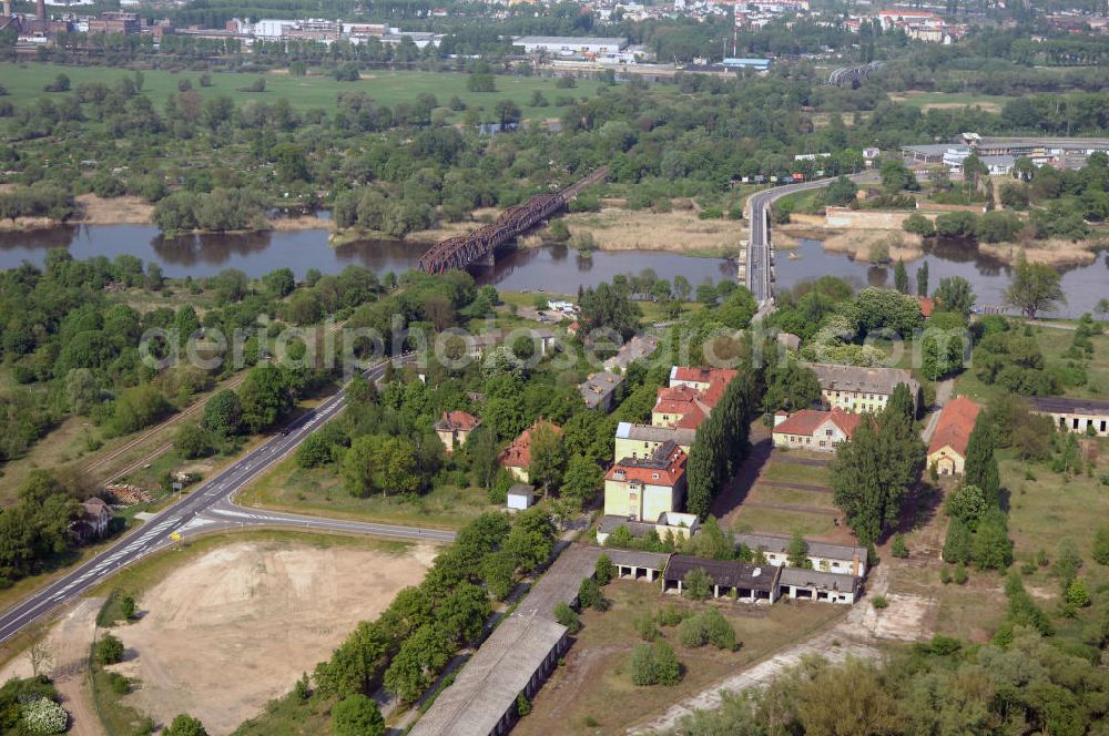 Aerial image KÜSTRIN - Blick auf die Ortsumfahrung der Bundesstrasse B 1 bei Küstrin bis zum Grenzübergang über die Oder. Landesbetrieb Straßenwesen Brandenburg (