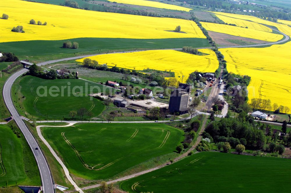 Aerial image GRAMZOW - Blick auf die Ortsumfahrung der Bundesstrasse B 166 nördlich von Gramzow im nördlichen Brandenburg. Landesbetrieb Straßenwesen Brandenburg (