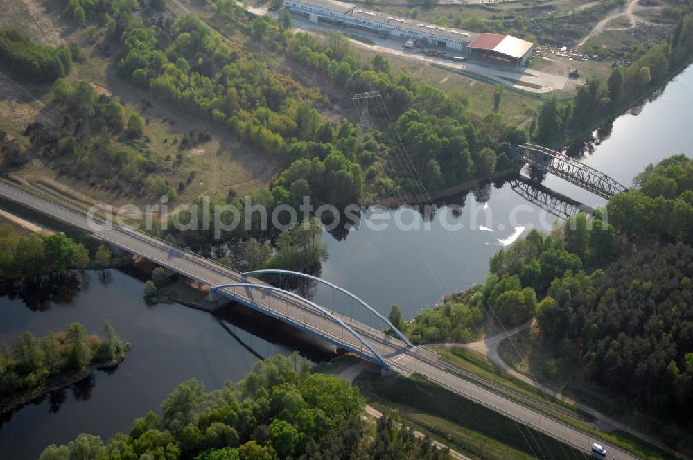 Aerial photograph FÜRSTENWALDE - Blick auf die Ortsumfahrung der Bundesstrasse B 168 östlich von Fürstenwalde. Landesbetrieb Straßenwesen Brandenburg (