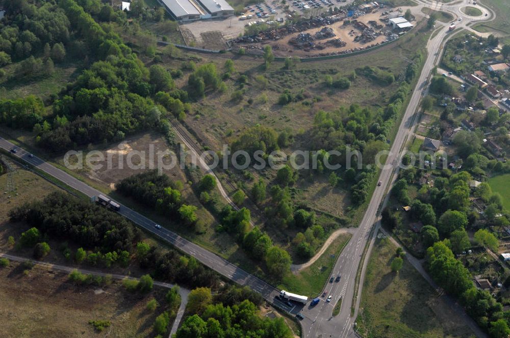 Aerial image FÜRSTENWALDE - Blick auf die Ortsumfahrung der Bundesstrasse B 168 östlich von Fürstenwalde. Landesbetrieb Straßenwesen Brandenburg (