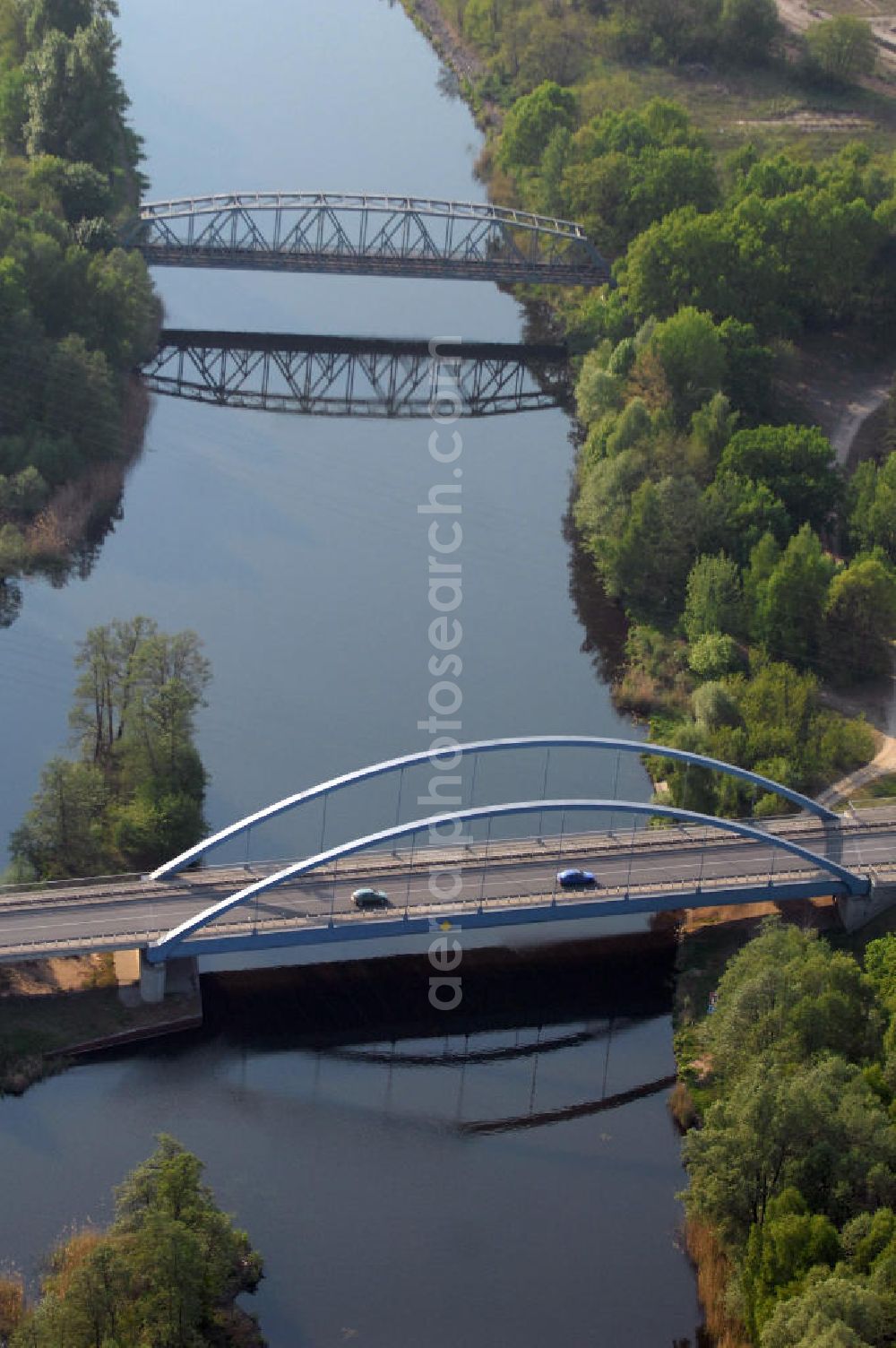 FÜRSTENWALDE from the bird's eye view: Blick auf die Ortsumfahrung der Bundesstrasse B 168 östlich von Fürstenwalde. Landesbetrieb Straßenwesen Brandenburg (