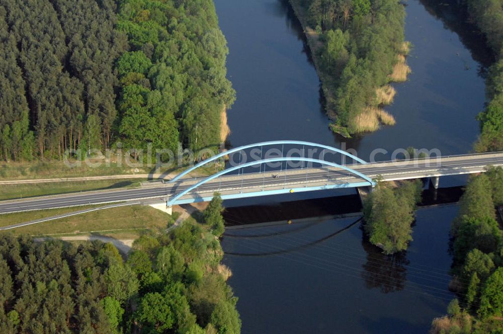 Aerial photograph FÜRSTENWALDE - Blick auf die Ortsumfahrung der Bundesstrasse B 168 östlich von Fürstenwalde. Landesbetrieb Straßenwesen Brandenburg (