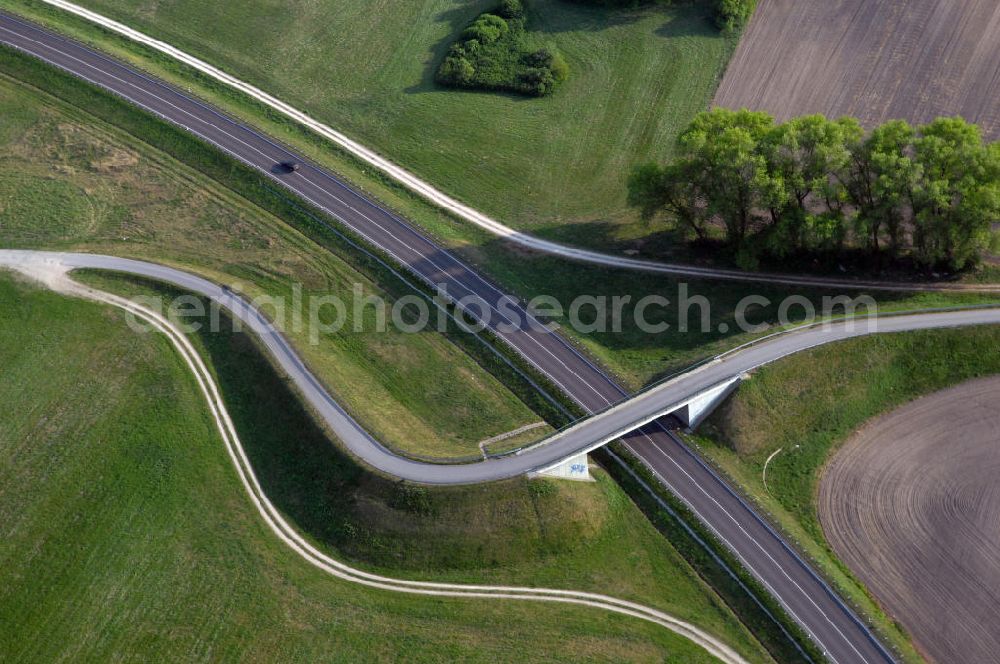 Aerial photograph FÜRSTENWALDE - Blick auf die Ortsumfahrung der Bundesstrasse B 168 östlich von Fürstenwalde. Landesbetrieb Straßenwesen Brandenburg (