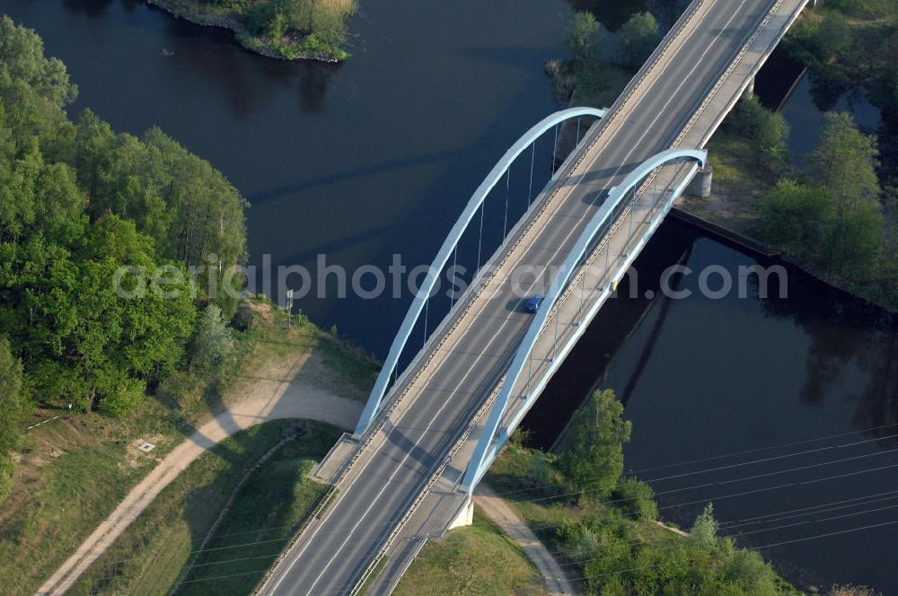 FÜRSTENWALDE from the bird's eye view: Blick auf die Ortsumfahrung der Bundesstrasse B 168 östlich von Fürstenwalde. Landesbetrieb Straßenwesen Brandenburg (