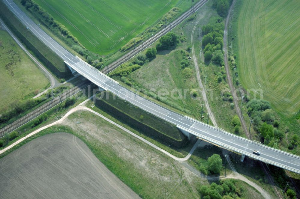 Aerial photograph FRANKFURT / ODER - Blick auf die Ortsumfahrung der Bundesstrasse B 112 westlich von Frankfurt / Oder. Landesbetrieb Straßenwesen Brandenburg (