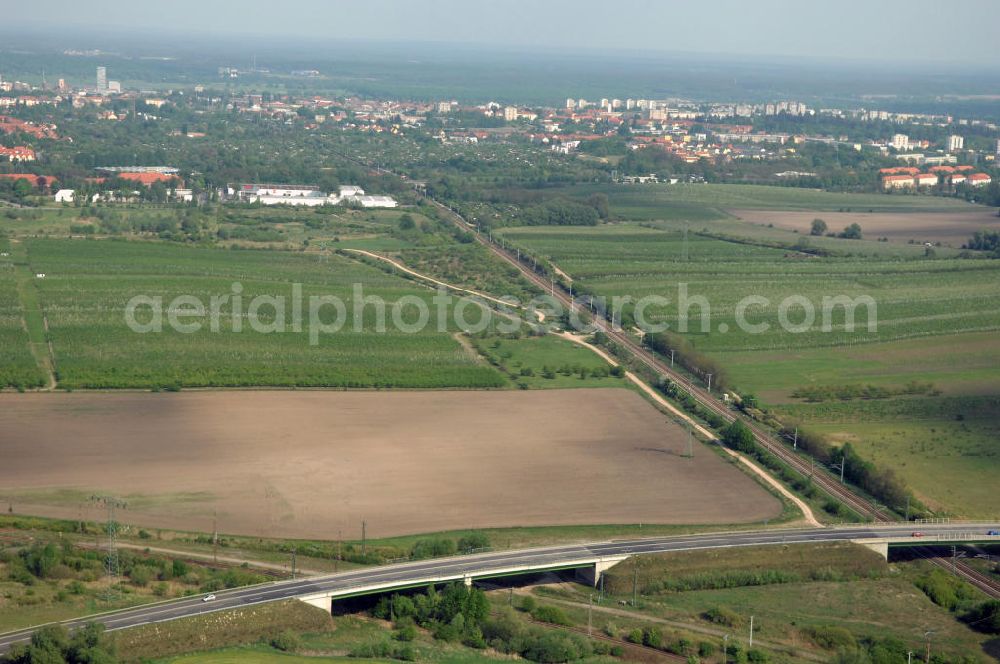 Aerial image FRANKFURT / ODER - Blick auf die Ortsumfahrung der Bundesstrasse B 112 westlich von Frankfurt / Oder. Landesbetrieb Straßenwesen Brandenburg (