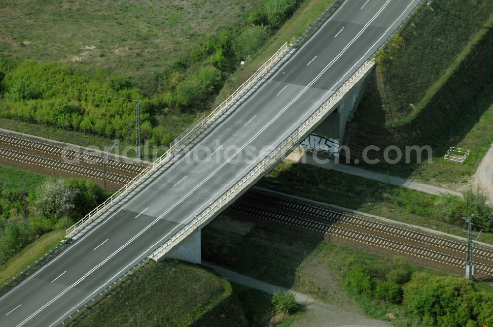 Aerial image FRANKFURT / ODER - Blick auf die Ortsumfahrung der Bundesstrasse B 112 westlich von Frankfurt / Oder. Landesbetrieb Straßenwesen Brandenburg (