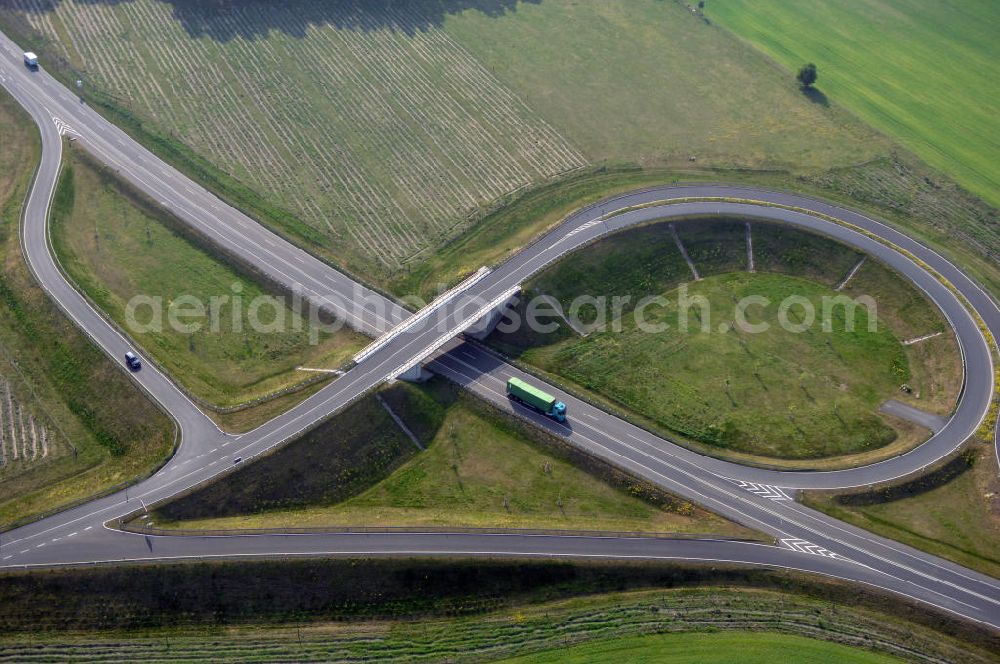 Aerial image MÜLLROSE - Blick auf die Ortsumfahrung der Bundesstrasse B 87 westlich von Müllrose. Landesbetrieb Straßenwesen Brandenburg (