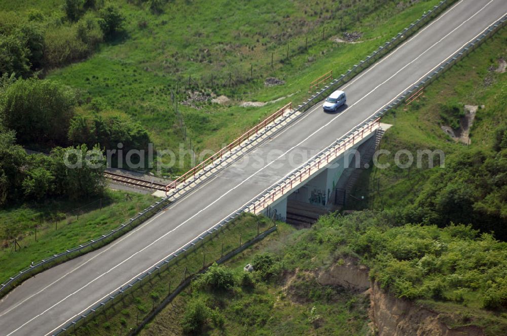 Aerial image SEELOW - Blick auf die Ortsumfahrung der Bundesstrasse B 1 westlich von Seelow. Landesbetrieb Straßenwesen Brandenburg (