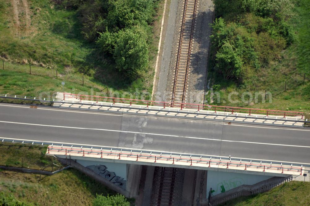 Aerial image SEELOW - Blick auf die Ortsumfahrung der Bundesstrasse B 1 westlich von Seelow. Landesbetrieb Straßenwesen Brandenburg (