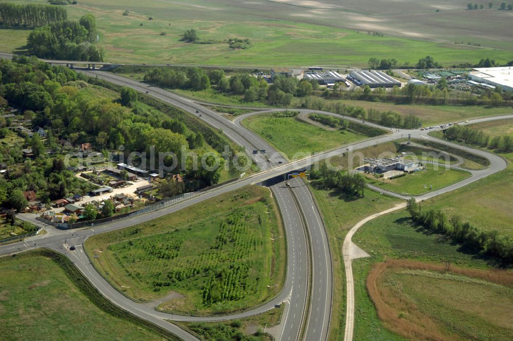 ORANIENBURG from the bird's eye view: Blick auf die Ortsumfahrung Oranienburg B96 westlich von Oranienburg. Landesbetrieb Straßenwesen Brandenburg (