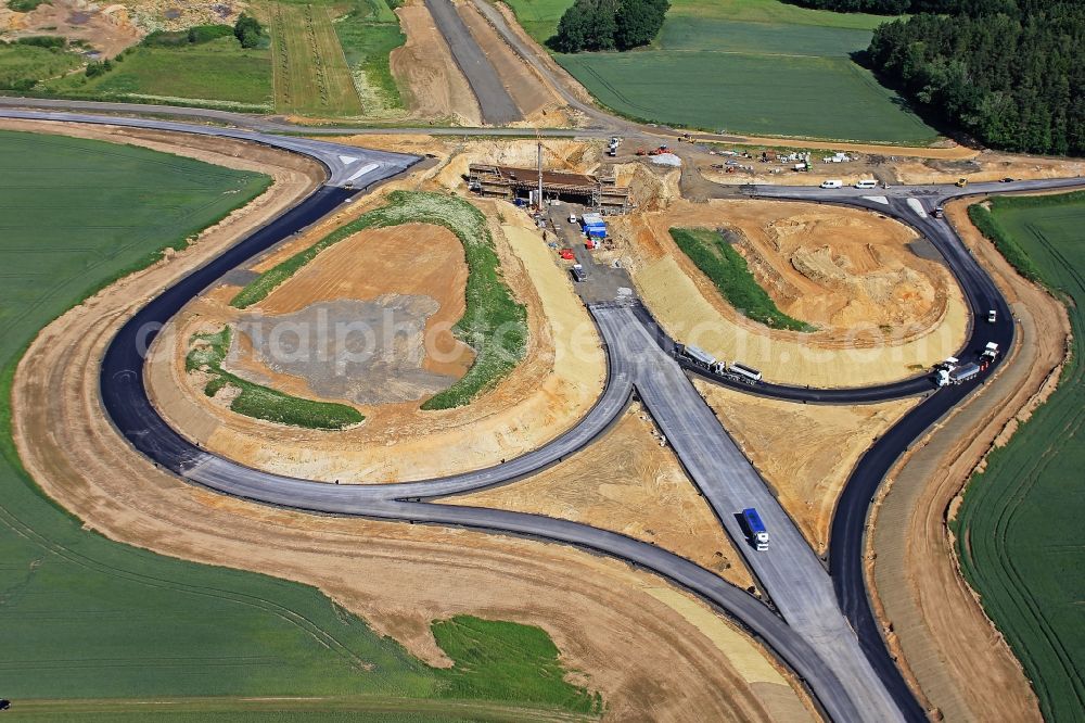 Oderwitz from the bird's eye view: Site of the new road at the junction with B178 Oderwitz in Saxony