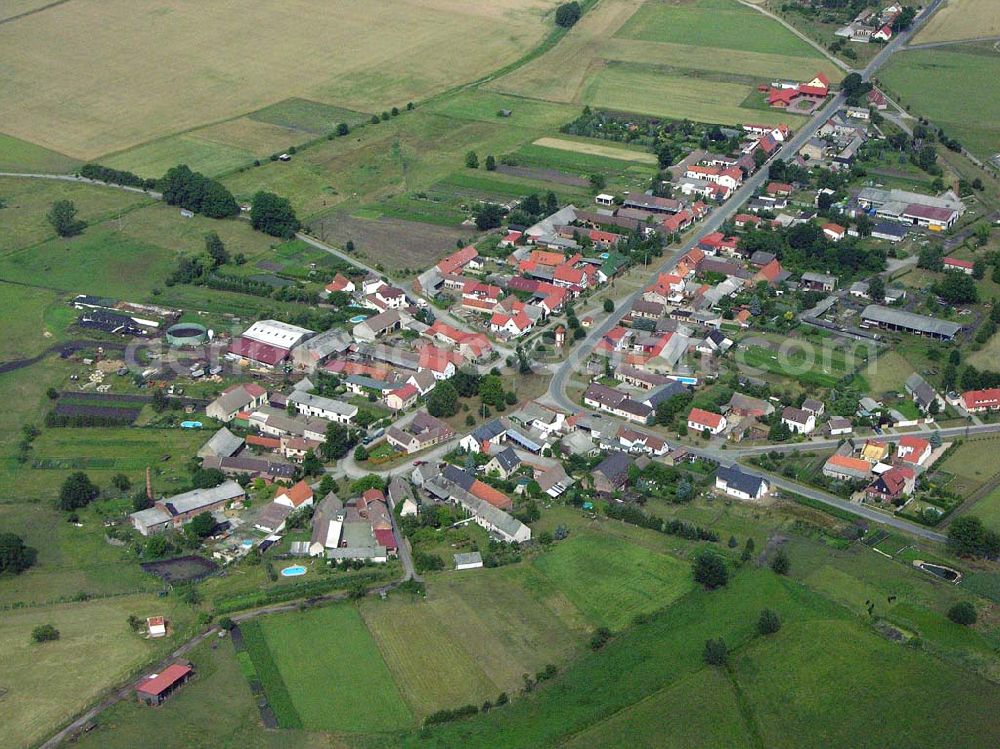 Aerial image Letzlingen / Sachsen-Anhalt - Ortszentrum von Letzingen / SA