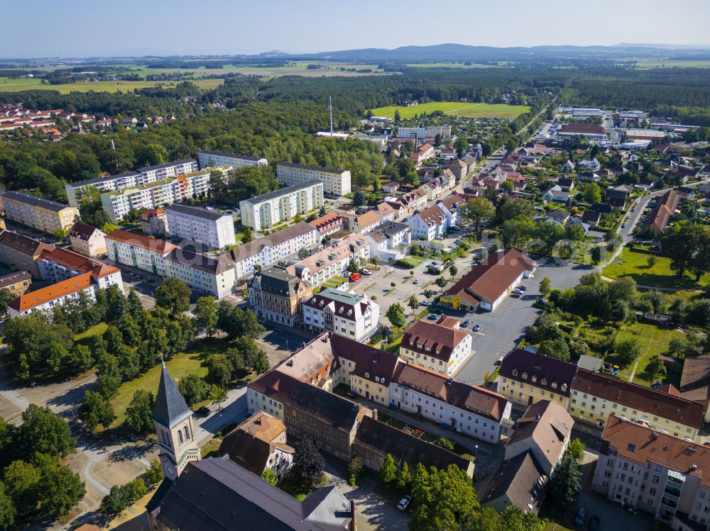 Aerial photograph Niesky - Town center in Niesky in the state of Saxony, Germany