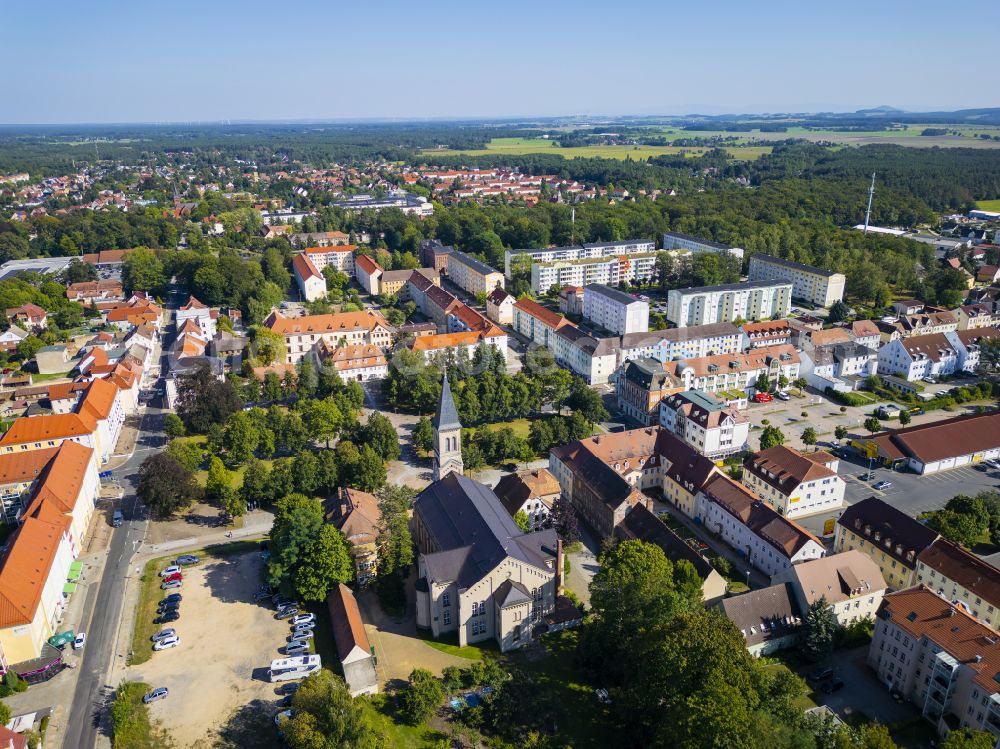 Niesky from above - Town center in Niesky in the state of Saxony, Germany