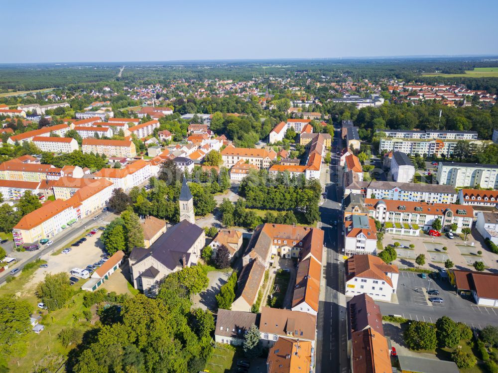 Niesky from the bird's eye view: Town center in Niesky in the state of Saxony, Germany