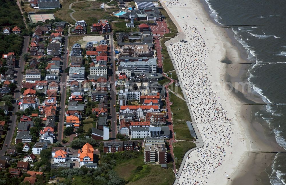 Wangerooge from the bird's eye view: The center of the East Frisian island of Wangerooge in Lower Saxony