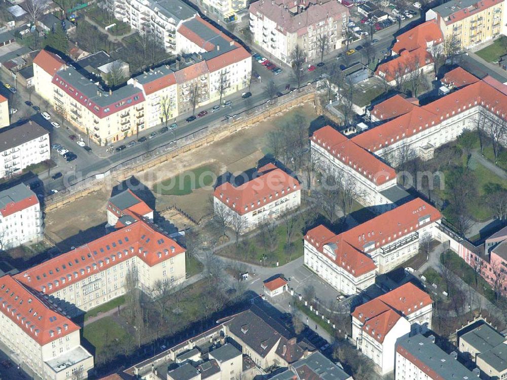 Aerial image Berlin Lichtenberg - Erweiterungsbaustelle des Oskar-Ziethen-Krankenhauses an der Fanningerstraße in Berlin Lichtenberg