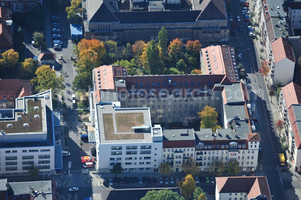 Aerial image Berlin - Blick auf den Erweiterungsbau des Sana Klinikum Lichtenberg / Oskar-Ziethen-Krankenhaus an der Fanningerstraße 32 in 10365 Berlin. View of the extension of the Sana Klinikum Lichtenberg / Oskar-Ziethen hospital on Fanningerstraße 32 in 10365 Berlin.