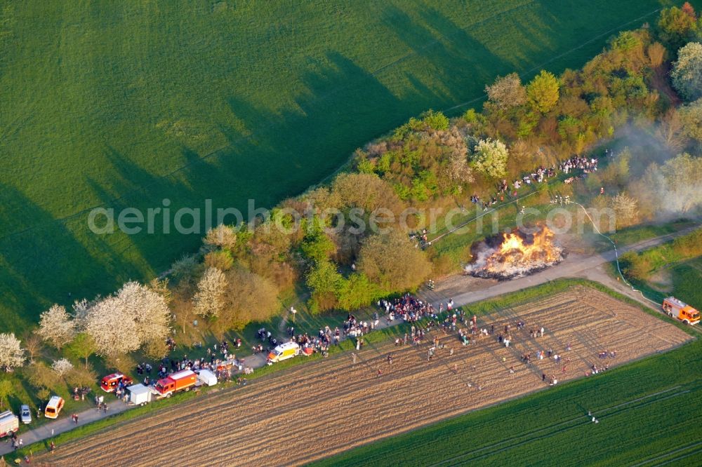 Aerial image Göttingen - Easter Fire in Goettingen in the state Lower Saxony, Germany