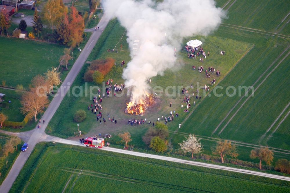 Aerial photograph Göttingen - Easter Fire in Goettingen in the state Lower Saxony, Germany