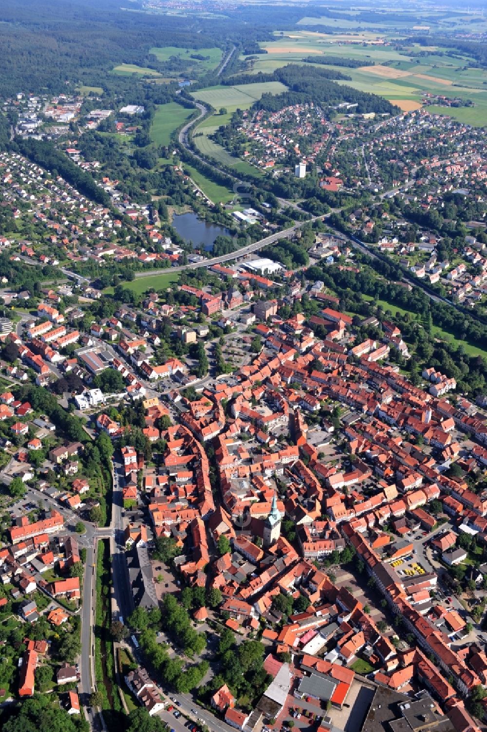 Osterode am Harz from above - Osterode in the state Lower Saxony