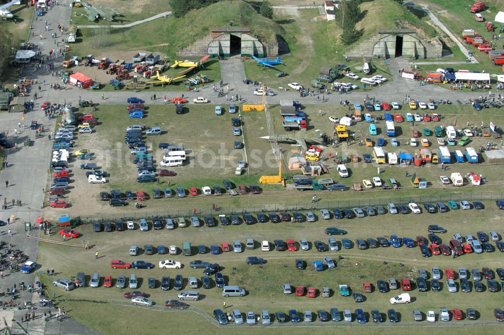 Aerial image Finow - Ostfahrzeugtreffen von Awo - Zt auf dem Flugplatz Finow / Eberswalde