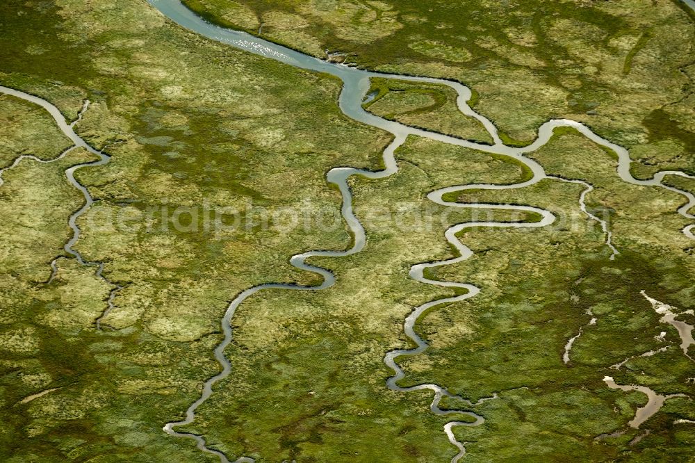 Aerial photograph Norderney - Ostheller- landscape and salt marshes in the Wadden Sea prils Norderney island as part of the East Frisian Islands in the North Sea in Lower Saxony