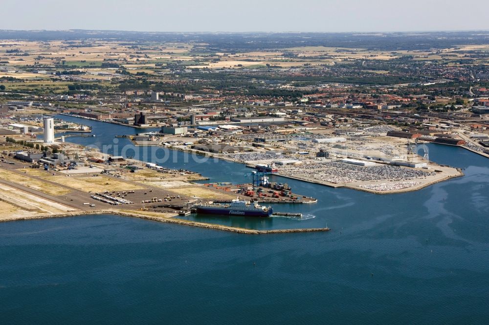 Aerial image Malmö - Baltic Sea port of Malmo in Sweden