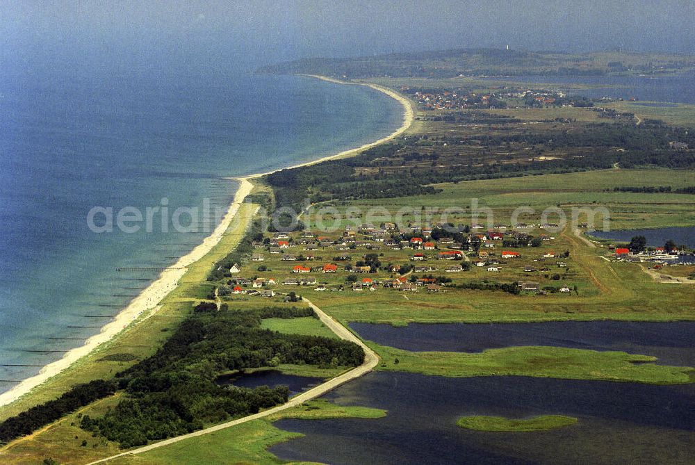 Aerial image Hiddensee - Blick auf den Ostsee- Strandbereich Vitte auf Hiddensee. View of the Baltic Sea beach area Vitte.