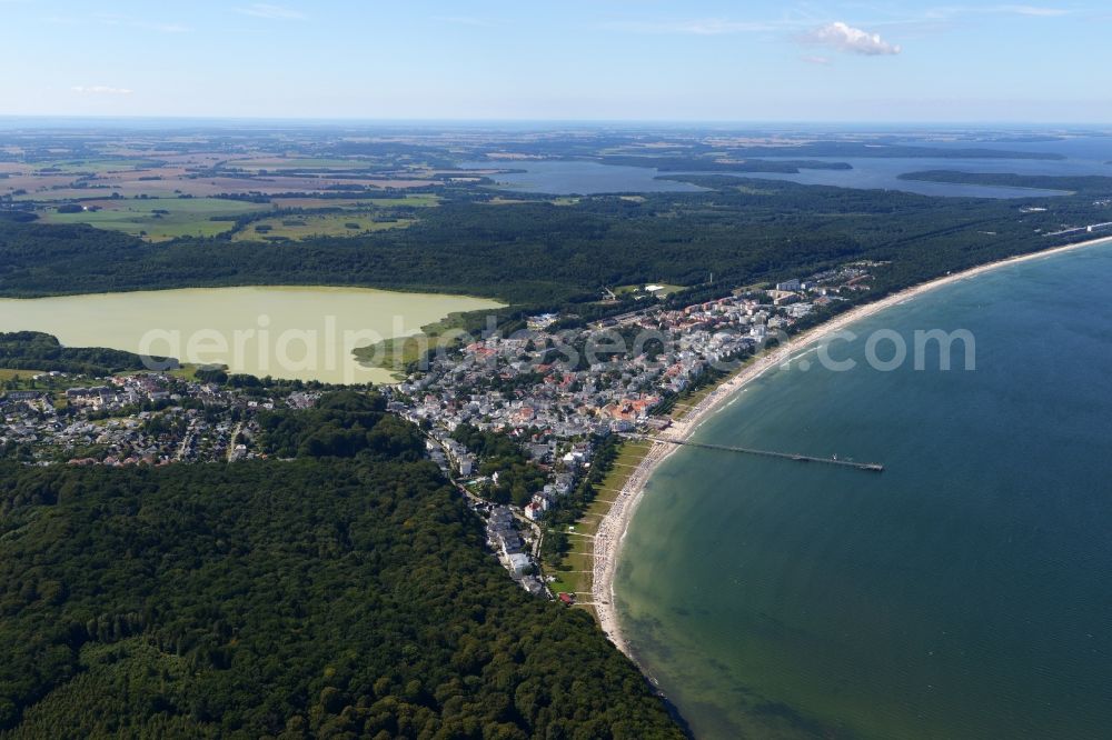 Aerial image Binz - View of the shore of the Baltic Sea in Binz on the island Ruegen in Mecklenburg-West Pomerania