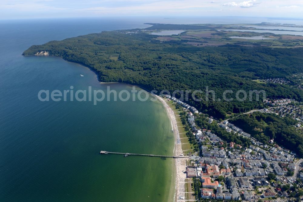 Binz from the bird's eye view: View of the shore of the Baltic Sea in Binz on the island Ruegen in Mecklenburg-West Pomerania