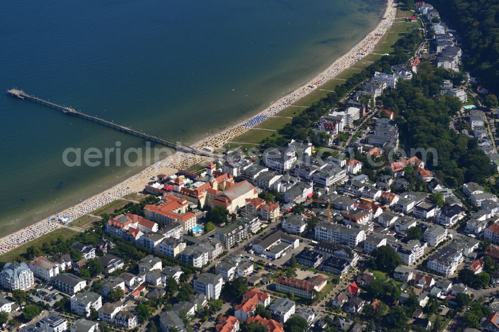 Aerial photograph Binz - View of the shore of the Baltic Sea in Binz on the island Ruegen in Mecklenburg-West Pomerania