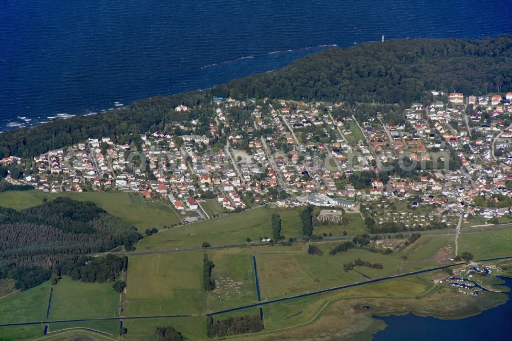 Koserow from the bird's eye view: Cityscape Koserow on the coast of the Baltic Sea on the island of Usedom in Mecklenburg Western Pomerania