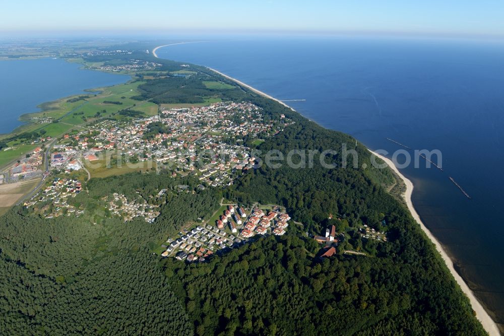 Aerial photograph Koserow - Cityscape Koserow on the coast of the Baltic Sea on the island of Usedom in Mecklenburg Western Pomerania