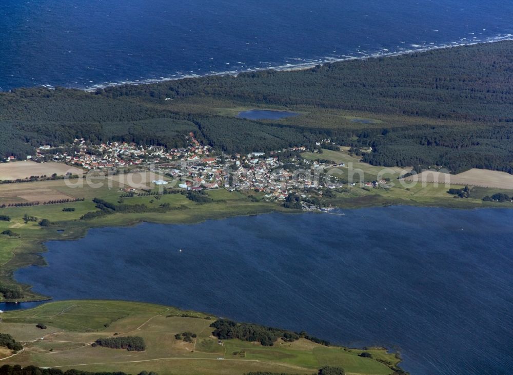 Aerial image Loddin - Loddin town on the coast of the Baltic Sea on the island of Usedom in Mecklenburg Western Pomerania