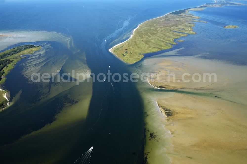 Aerial image Insel Hiddensee - Coastal area of the Baltic Sea in island Hiddensee in the state Mecklenburg - Western Pomerania