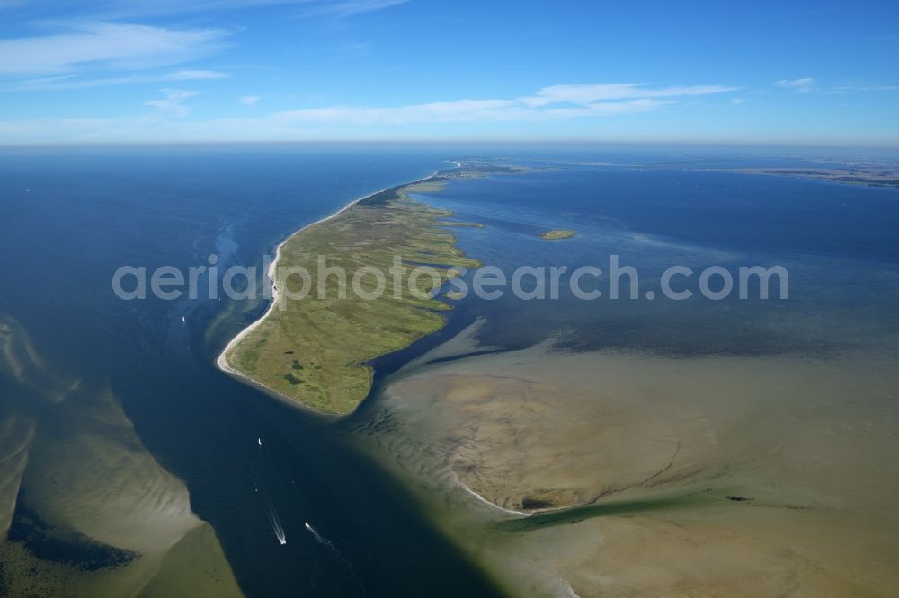 Insel Hiddensee from above - Coastal area of the Baltic Sea in island Hiddensee in the state Mecklenburg - Western Pomerania