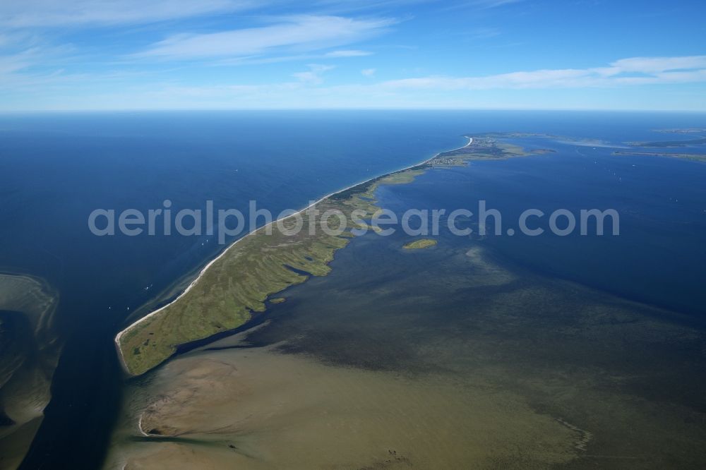 Insel Hiddensee from above - Coastal area of the Baltic Sea in island Hiddensee in the state Mecklenburg - Western Pomerania